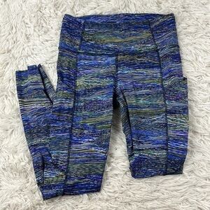 Lululemon Fast and Free Tight 25" *Non-Reflective Nulux Interconnect Blue Multi